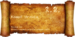 Kempf Urzula névjegykártya